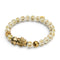 Pixiu Feng Shui Bracelet | GOLD Element | White Agate x 18k Gold